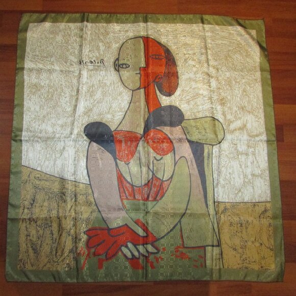 Vintage Picasso-Style Art Print Jacquard Scarf – 34" - Picture 5 of 8